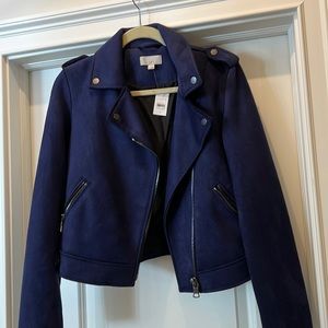 Loft Suede Bomber - blue. New with tags